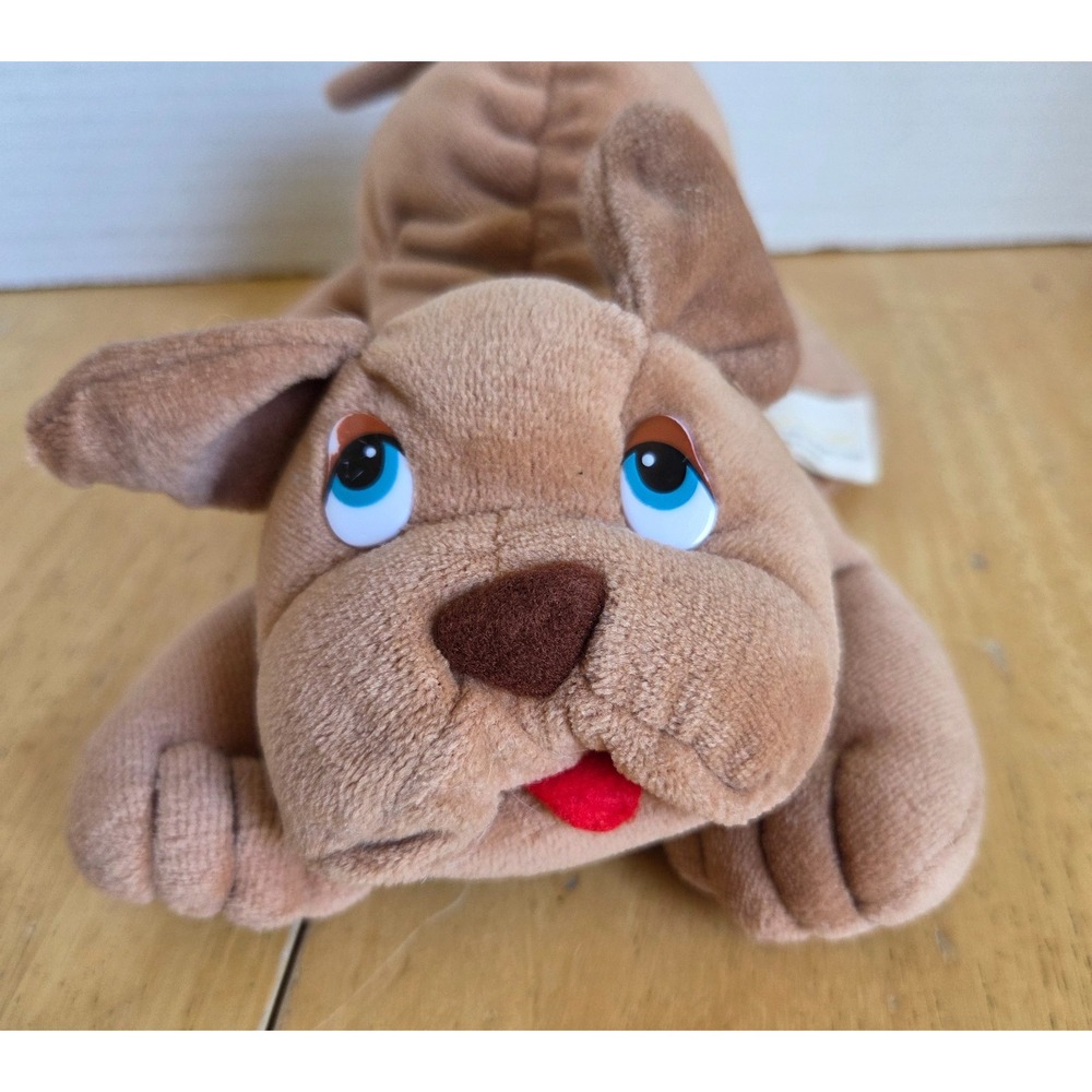 Vintage 1985 Prestige Toy Corp Lil Ripples Wrinkle Brown Puppy Dog Plus Toy 8 in